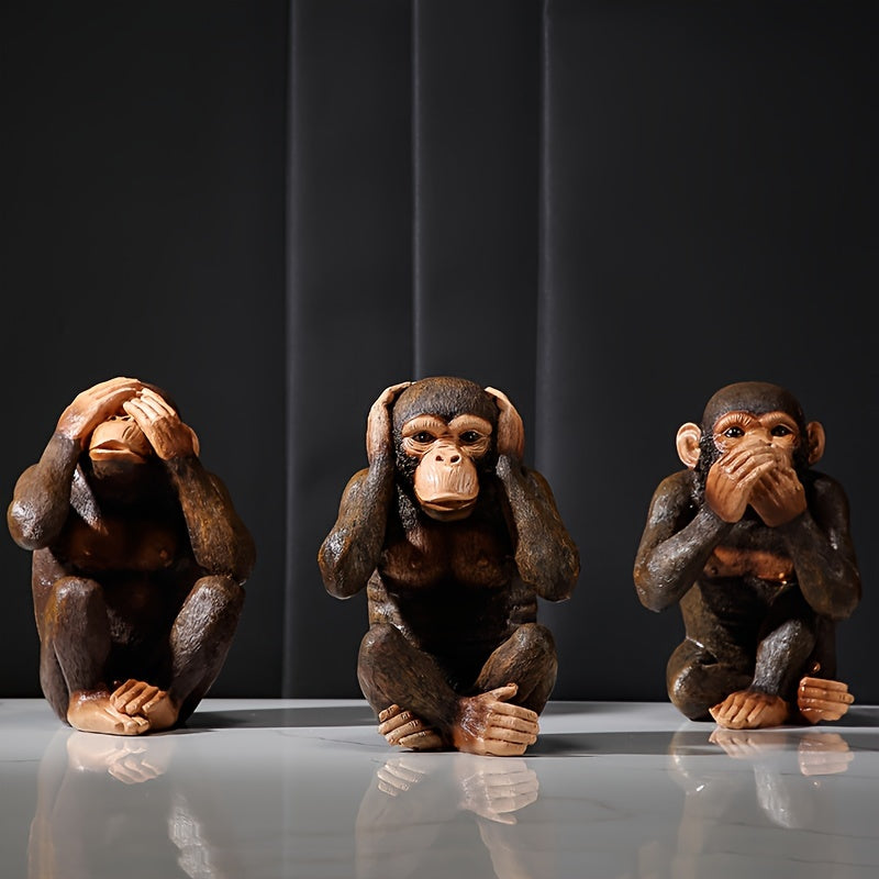 Set de 3 figuras de monos – Divertidas y realistas para tu interior