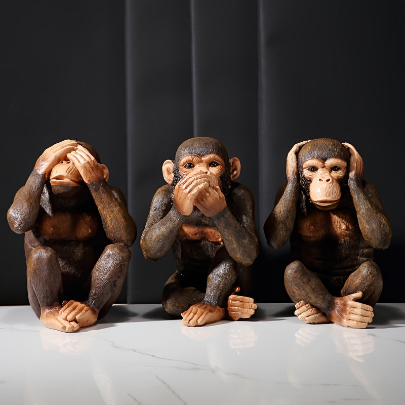 Set de 3 figuras de monos – Divertidas y realistas para tu interior