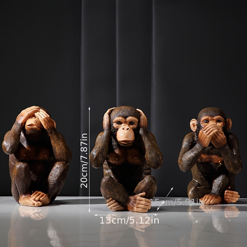 Set de 3 figuras de monos – Divertidas y realistas para tu interior