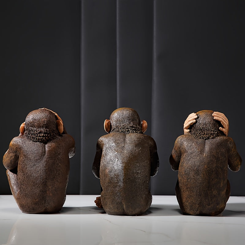 Set de 3 figuras de monos – Divertidas y realistas para tu interior