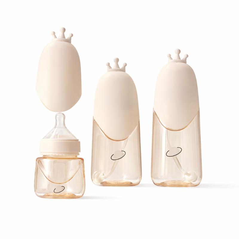 Set de biberones anticólicos de silicona suave para bebé