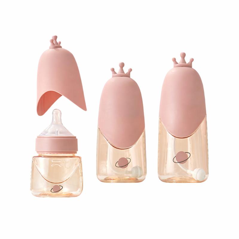 Set de biberones anticólicos de silicona suave para bebé