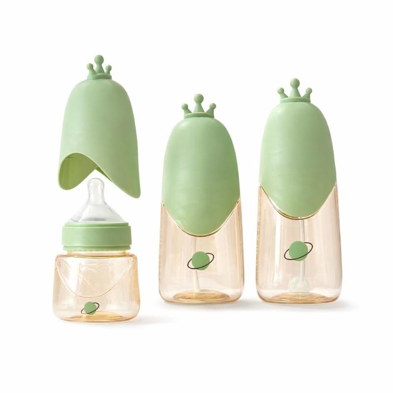 Set de biberones anticólicos de silicona suave para bebé