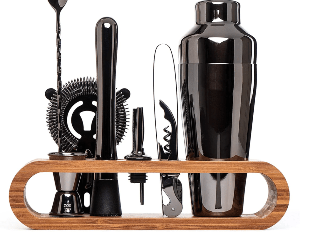 Set de coctelería de acero inoxidable de 10 piezas para preparación casera de cócteles
