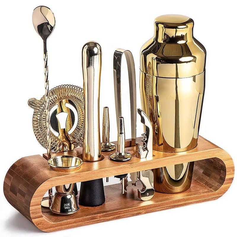 Set de coctelería de acero inoxidable de 10 piezas para preparación casera de cócteles