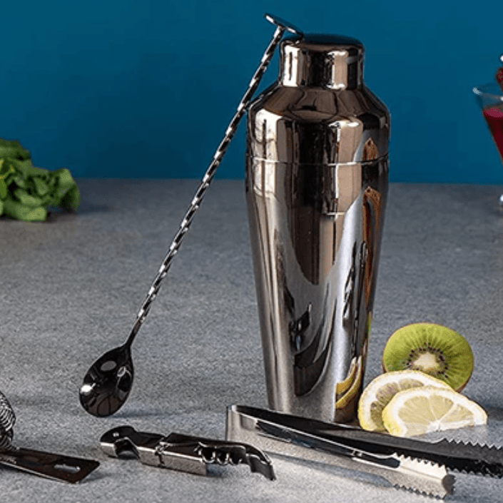 Set de coctelería de acero inoxidable de 10 piezas para preparación casera de cócteles