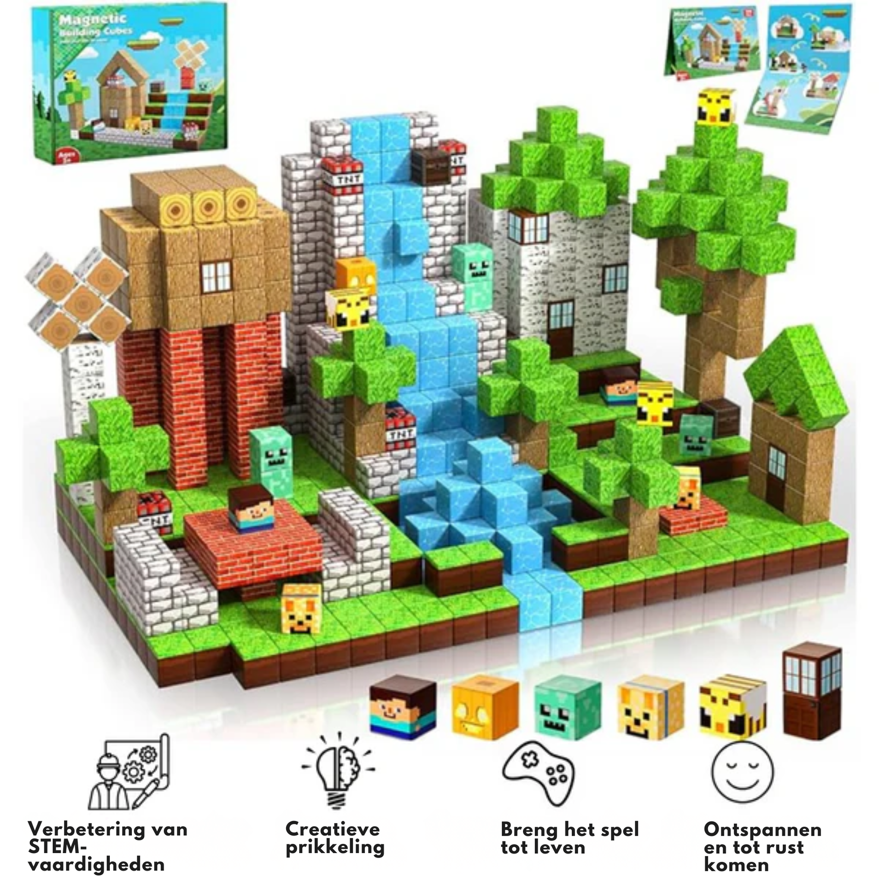 Set de construcción magnético estilo Minecraft