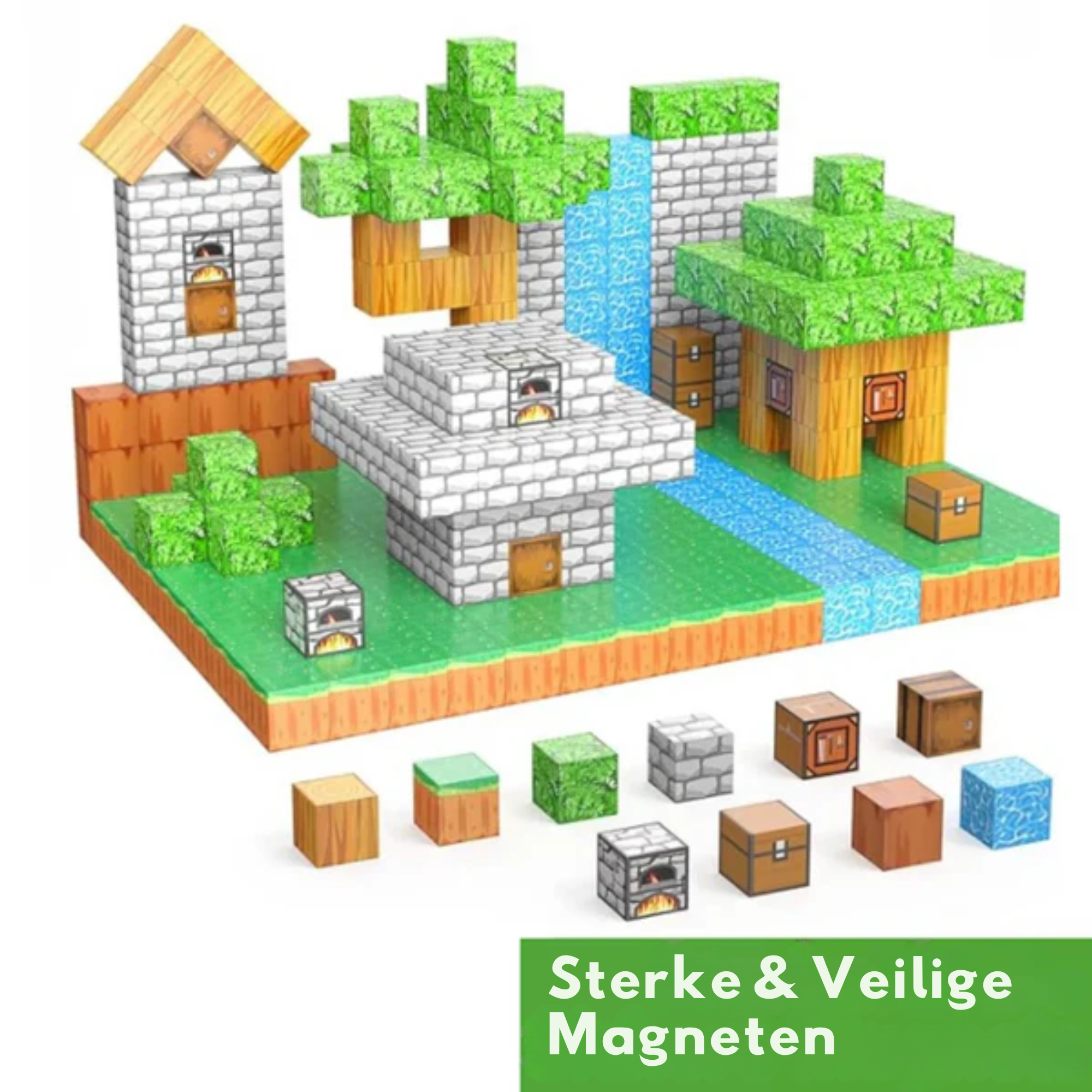 Set de construcción magnético estilo Minecraft