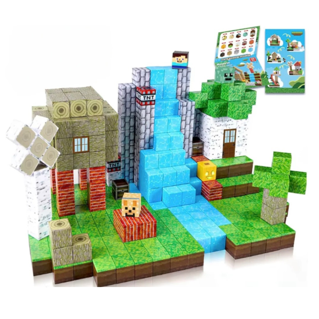 Set de construcción magnético estilo Minecraft