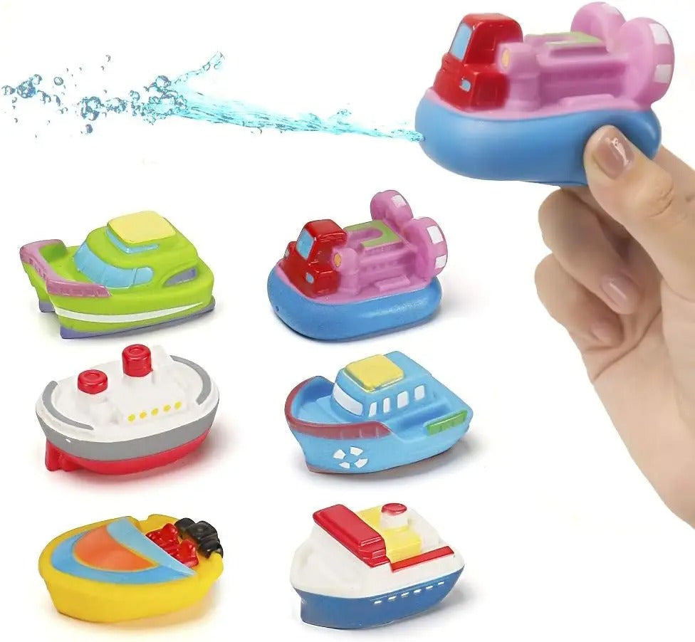 Set de juguetes acuáticos para el baño para niños - Barcos y coches