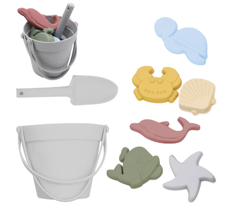Set de juguetes de playa y arena de silicona ecológica