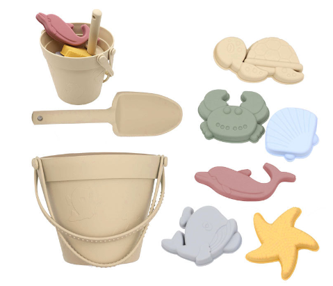 Set de juguetes de playa y arena de silicona ecológica