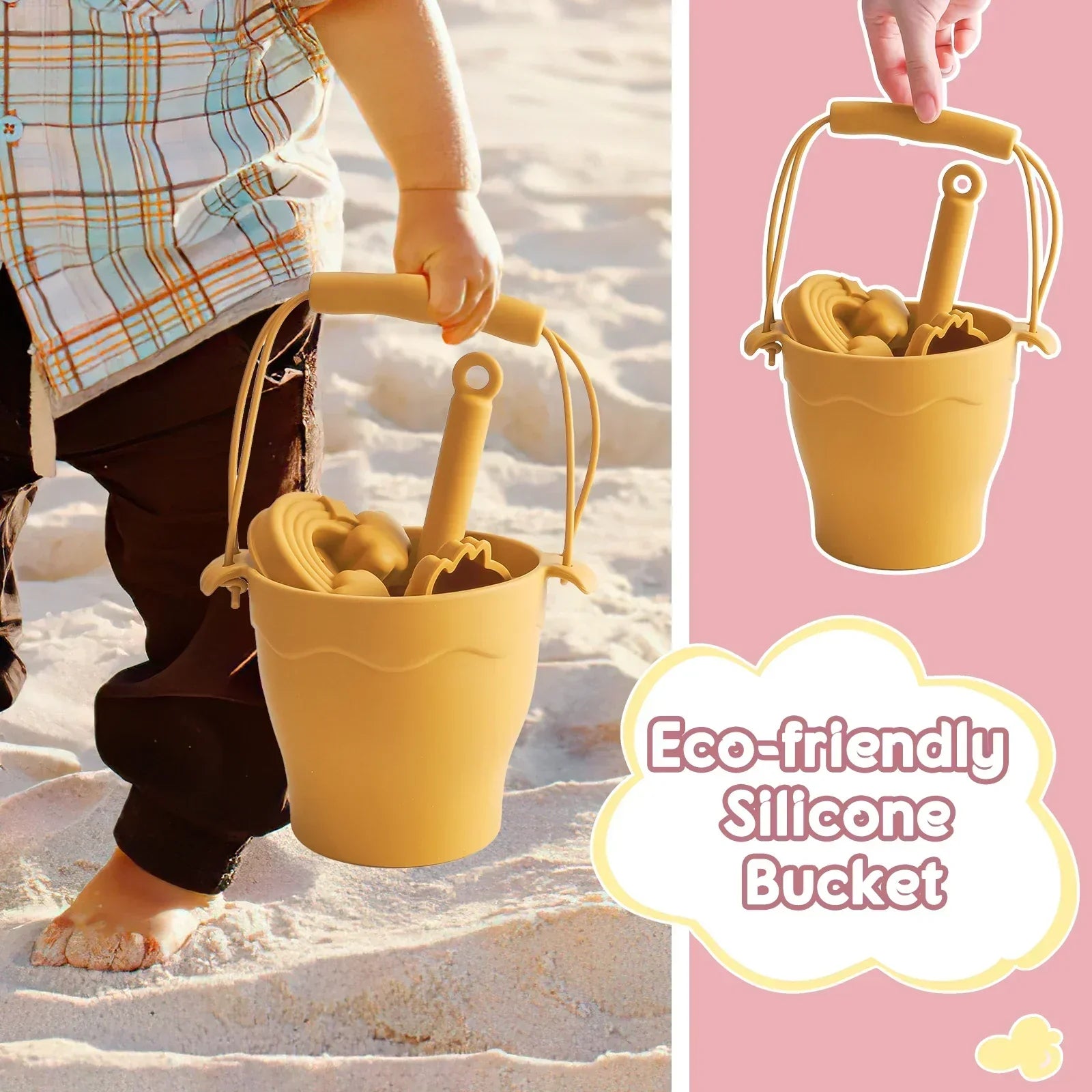 Set de juguetes de playa y arena de silicona ecológica