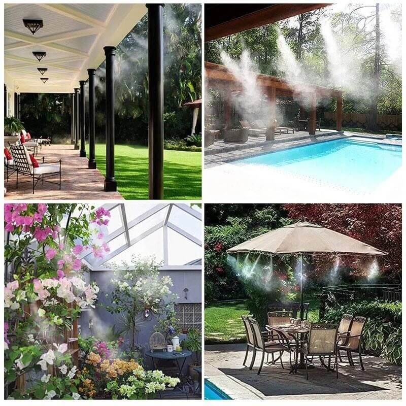 Set de nebulizadores profesionales | Sistema de riego para ahorro de agua y tiempo | Cabezales pulverizadores ajustables | Apto para jardines y patios | Fácil instalación