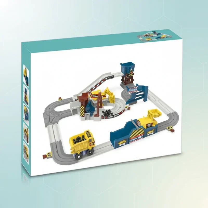 Set de pista de carreras y construcción eléctrica para niños