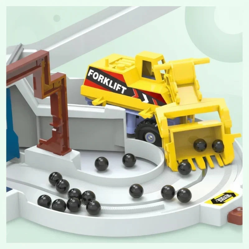Set de pista de carreras y construcción eléctrica para niños