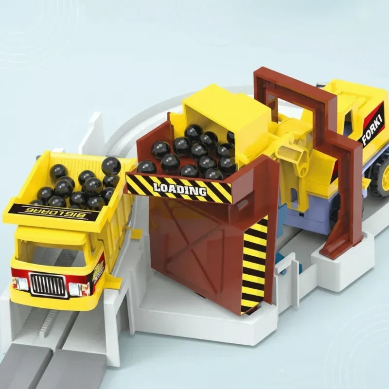 Set de pista de carreras y construcción eléctrica para niños