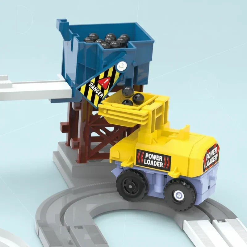 Set de pista de carreras y construcción eléctrica para niños