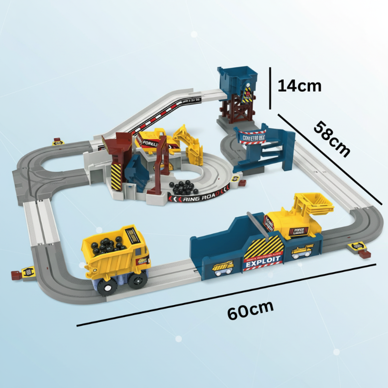 Set de pista de carreras y construcción eléctrica para niños