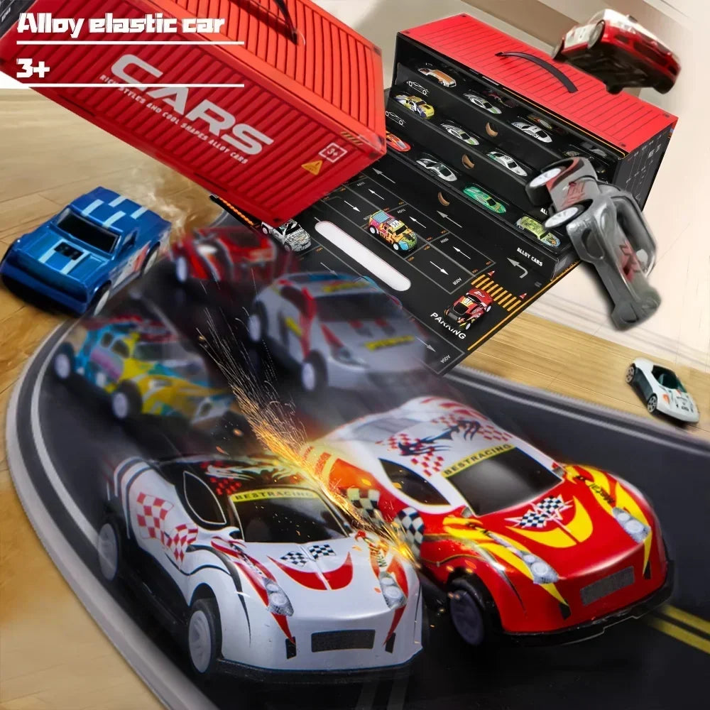 Set de supercoches de carreras de 48 piezas con pista para niños