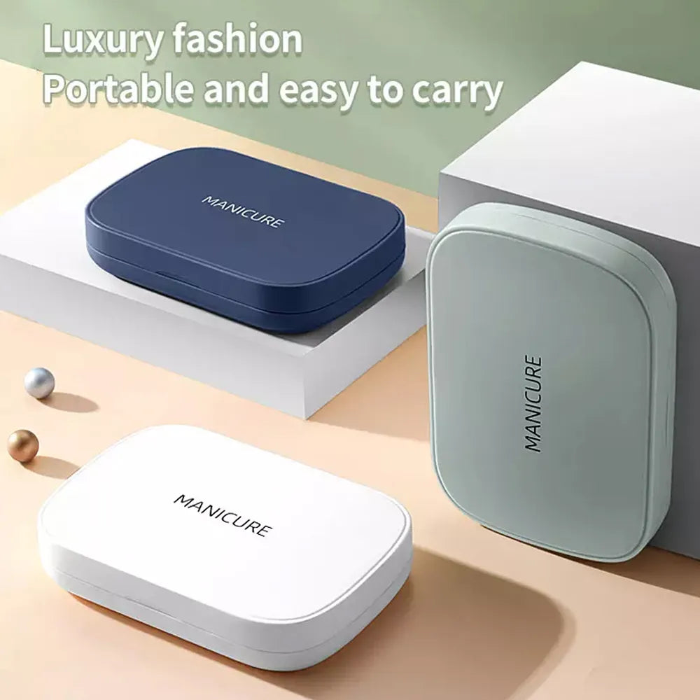 Set Profesional de Manicura y Pedicura de Acero Inoxidable, Portátil y Multifuncional con Estuche de Almacenamiento de Lujo