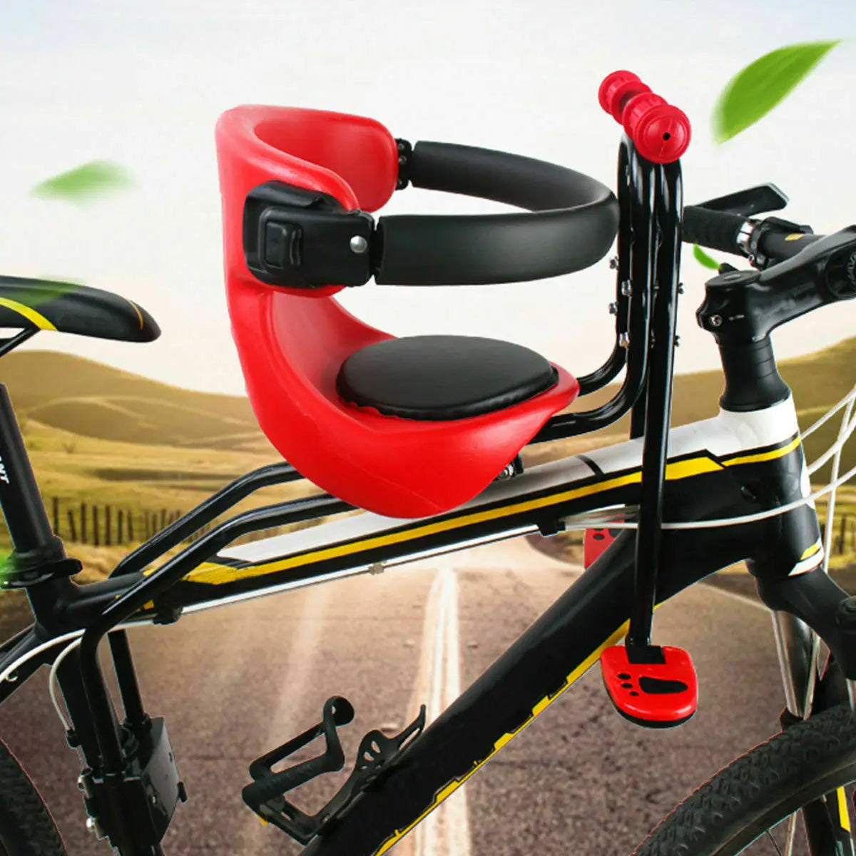 Silla de bicicleta delantera infantil para bicicletas de montaña - De 8 meses a 4 años