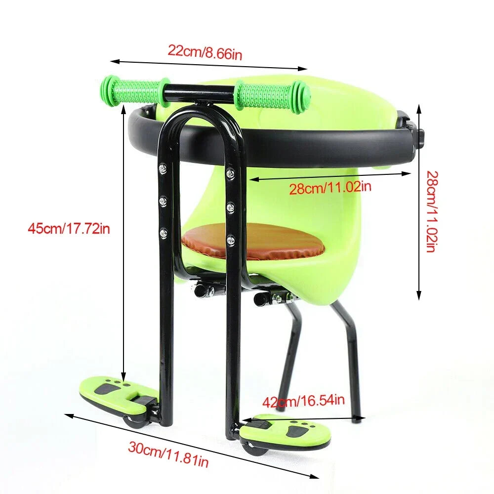 Silla de bicicleta delantera infantil para bicicletas de montaña - De 8 meses a 4 años