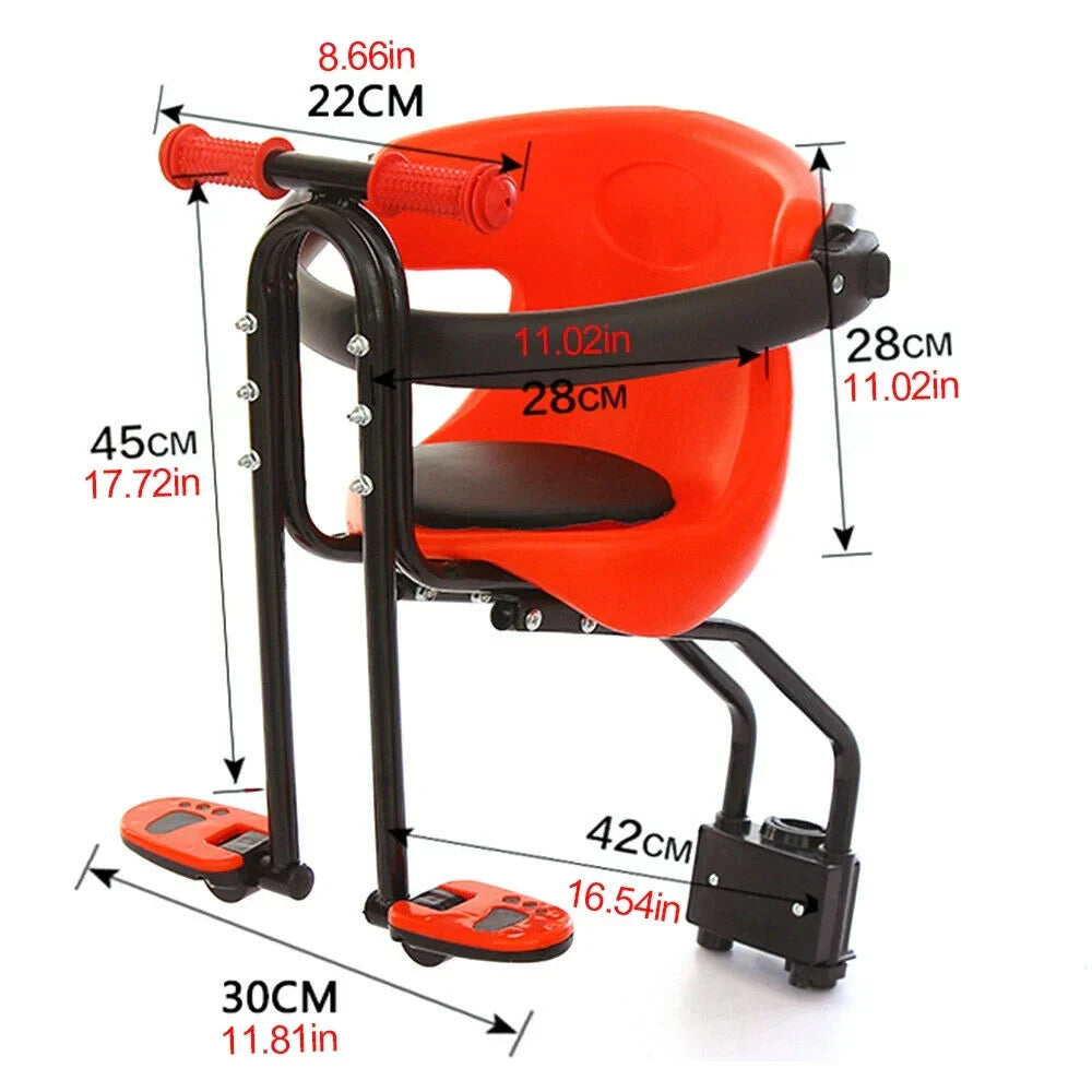 Silla de bicicleta delantera infantil para bicicletas de montaña - De 8 meses a 4 años