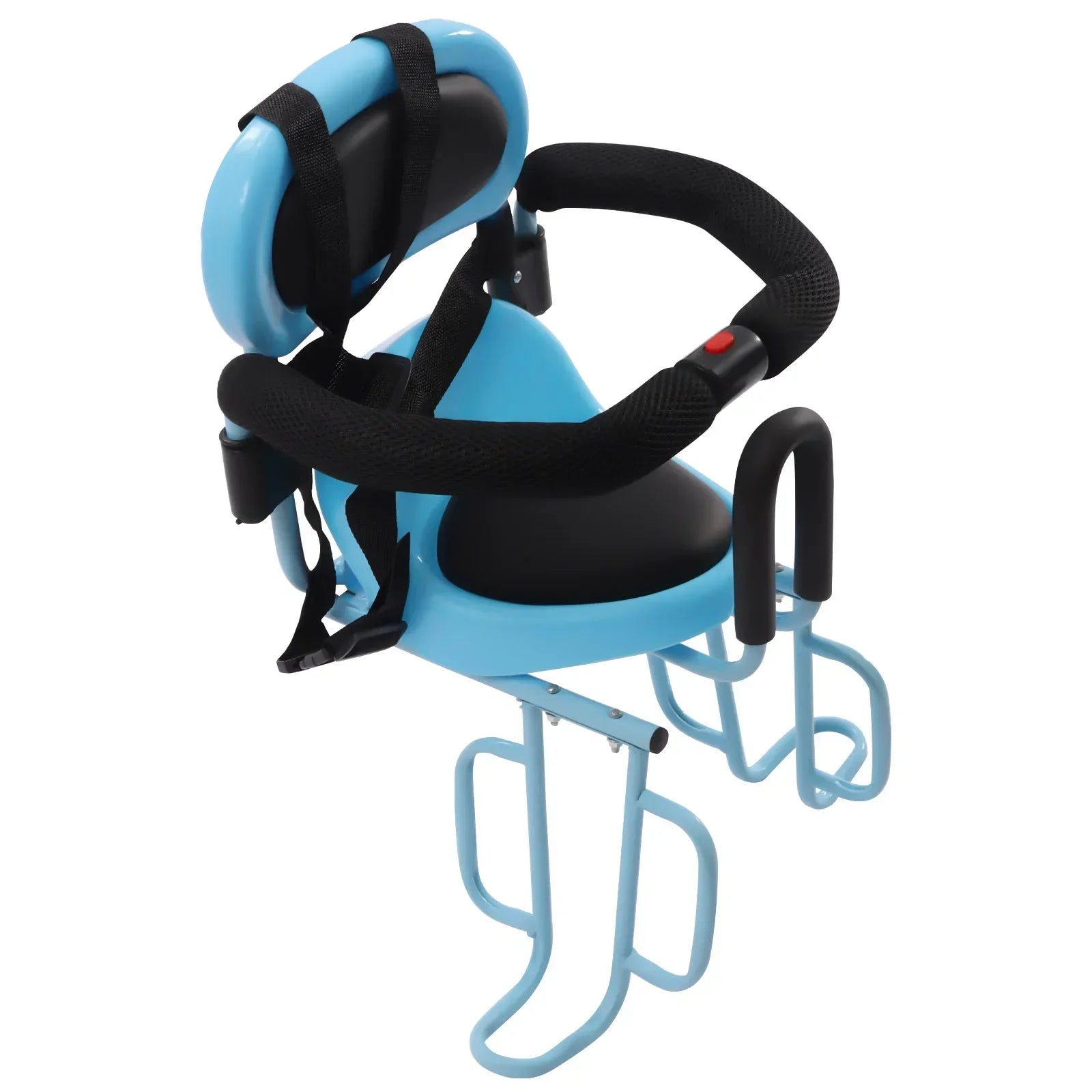 Silla de bicicleta infantil trasera con respaldo y reposapiés