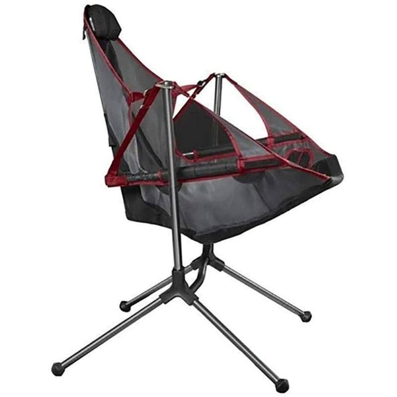 Silla mecedora plegable y portátil de exterior con almohada para camping y pesca