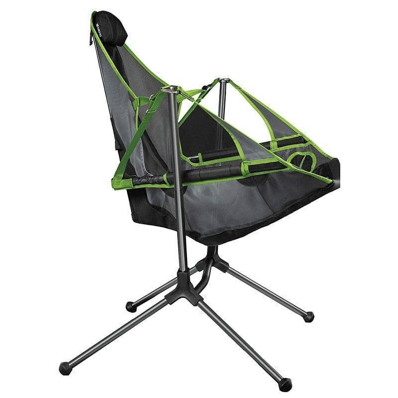 Silla mecedora plegable y portátil de exterior con almohada para camping y pesca