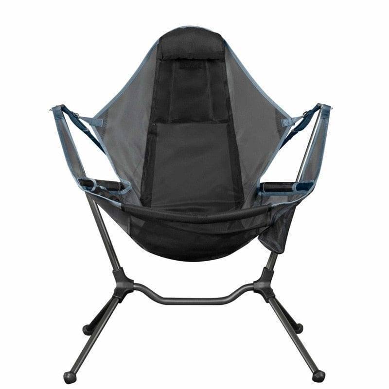 Silla mecedora plegable y portátil de exterior con almohada para camping y pesca