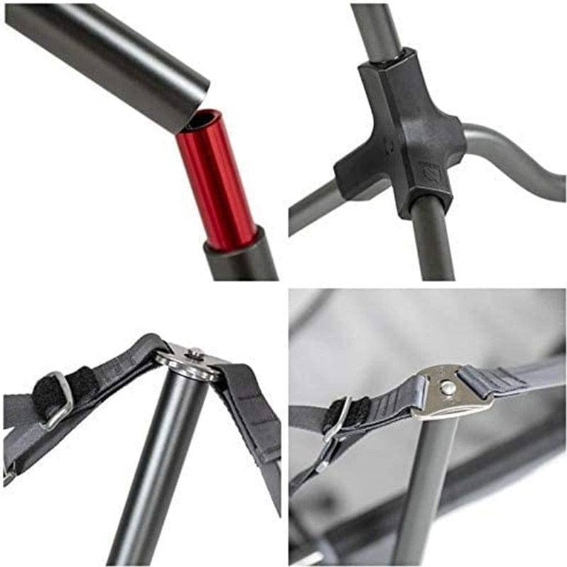 Silla mecedora plegable y portátil de exterior con almohada para camping y pesca