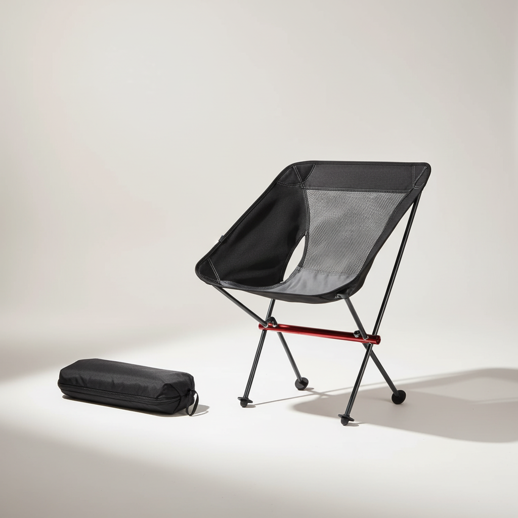 Silla plegable ultraligera con respaldo alto