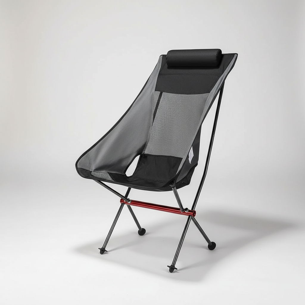 Silla plegable ultraligera con respaldo alto