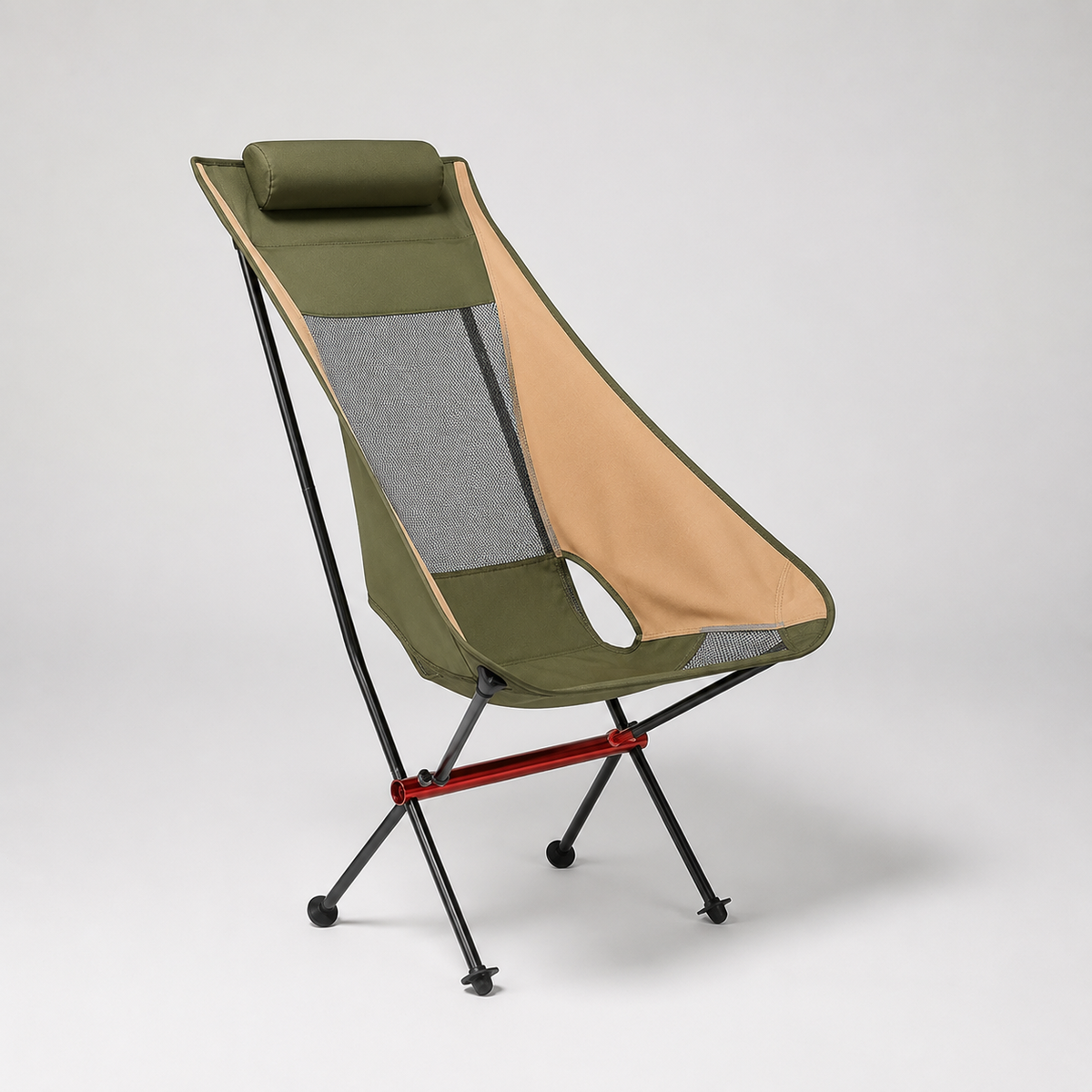 Silla plegable ultraligera con respaldo alto