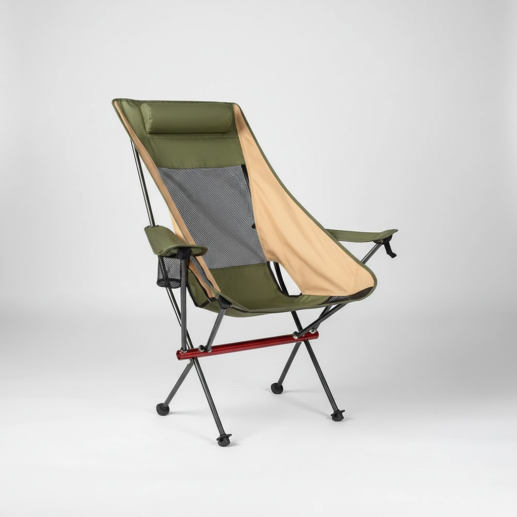 Silla plegable ultraligera con respaldo alto