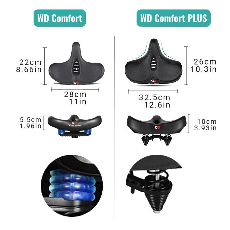 Sillín cómodo para bicicleta | Asiento extraancho