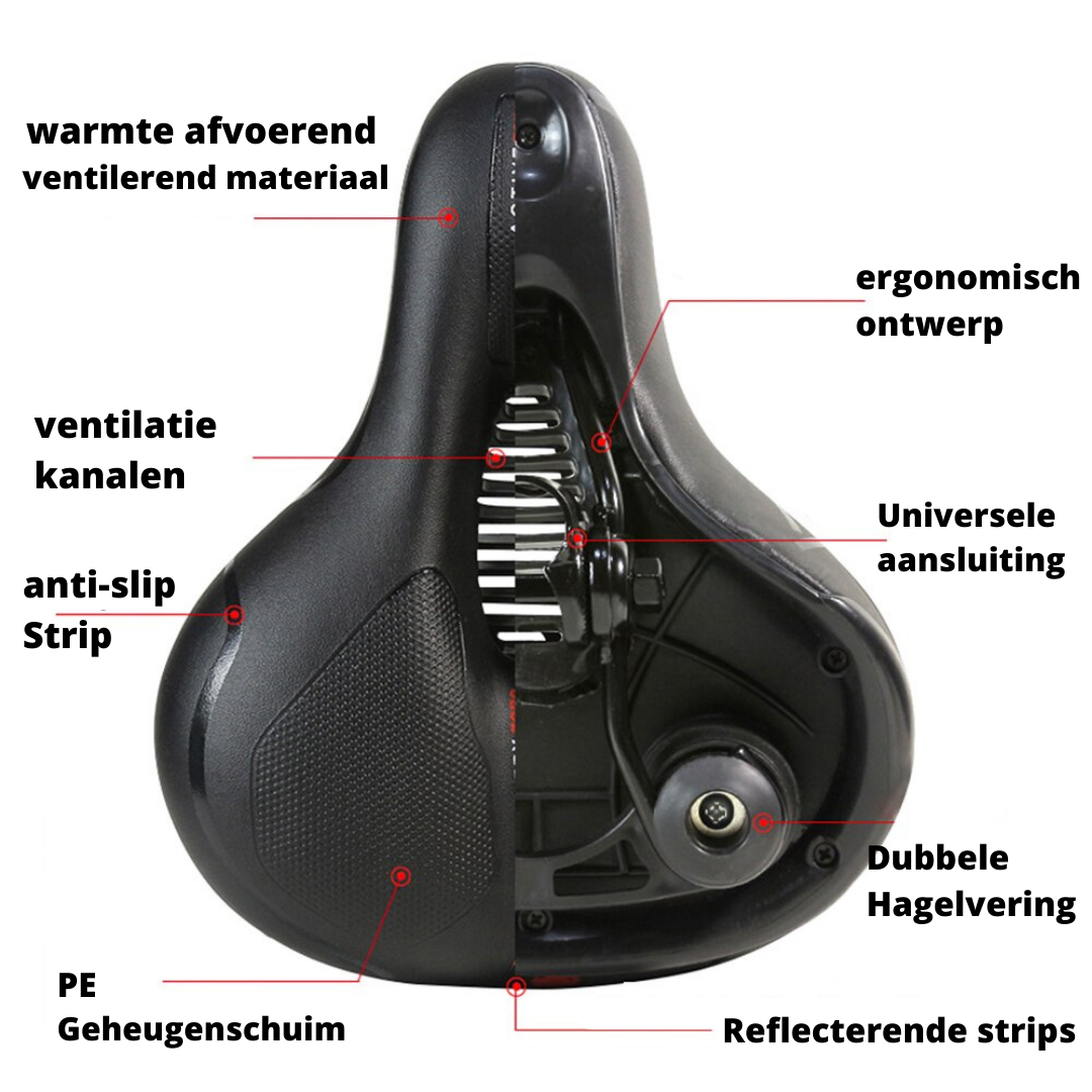 Sillín de bicicleta ergonómico y cómodo - Ajuste universal