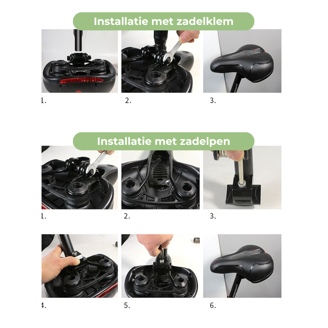 Sillín de bicicleta ergonómico y cómodo - Ajuste universal