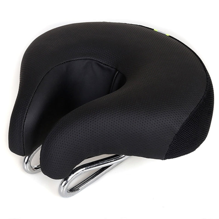 Sillín de bicicleta sin punta para bicicletas de montaña con acolchado grueso y suave (Negro)