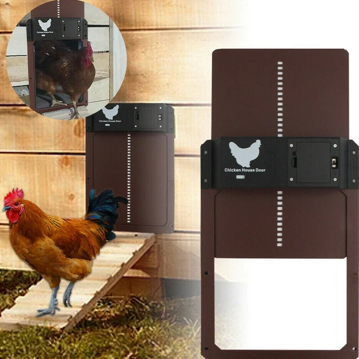 Sistema de puerta automática para gallinero con opciones de energía solar o batería
