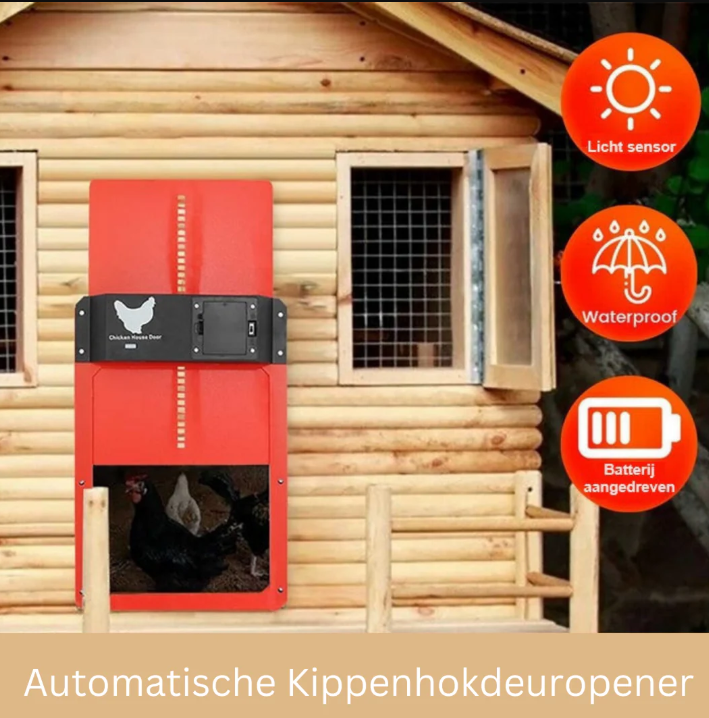 Sistema de puerta automática para gallinero con opciones de energía solar o batería