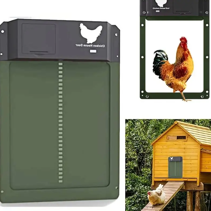Sistema de puerta automática para gallinero con opciones de energía solar o batería