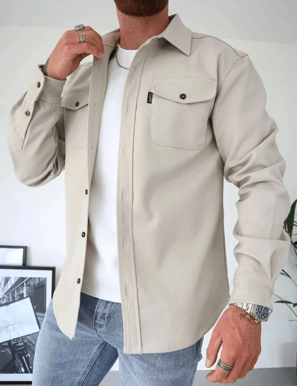 Sobrecamisa moderna para hombre