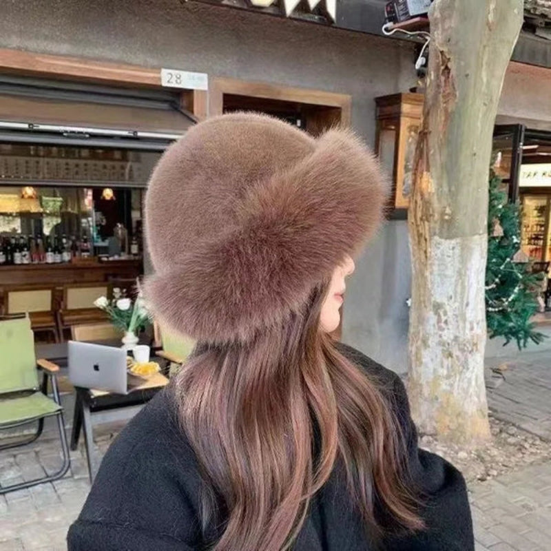 Sombrero Bucket Pescador de Pelo Suave con Protección para las Orejas