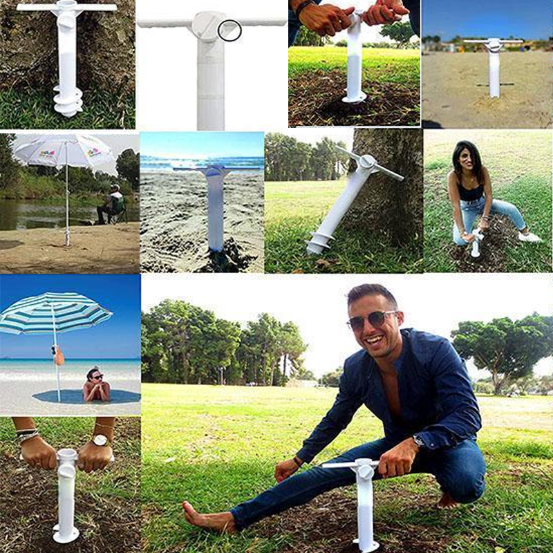 Soporte de anclaje para sombrilla de playa - Resistente al viento y duradero