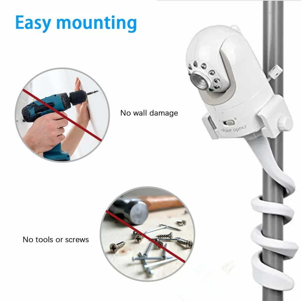 Soporte de Cámara para Vigilabebés | Soporte Universal Flexible para Cuna, Ajustable 360°, Blanco