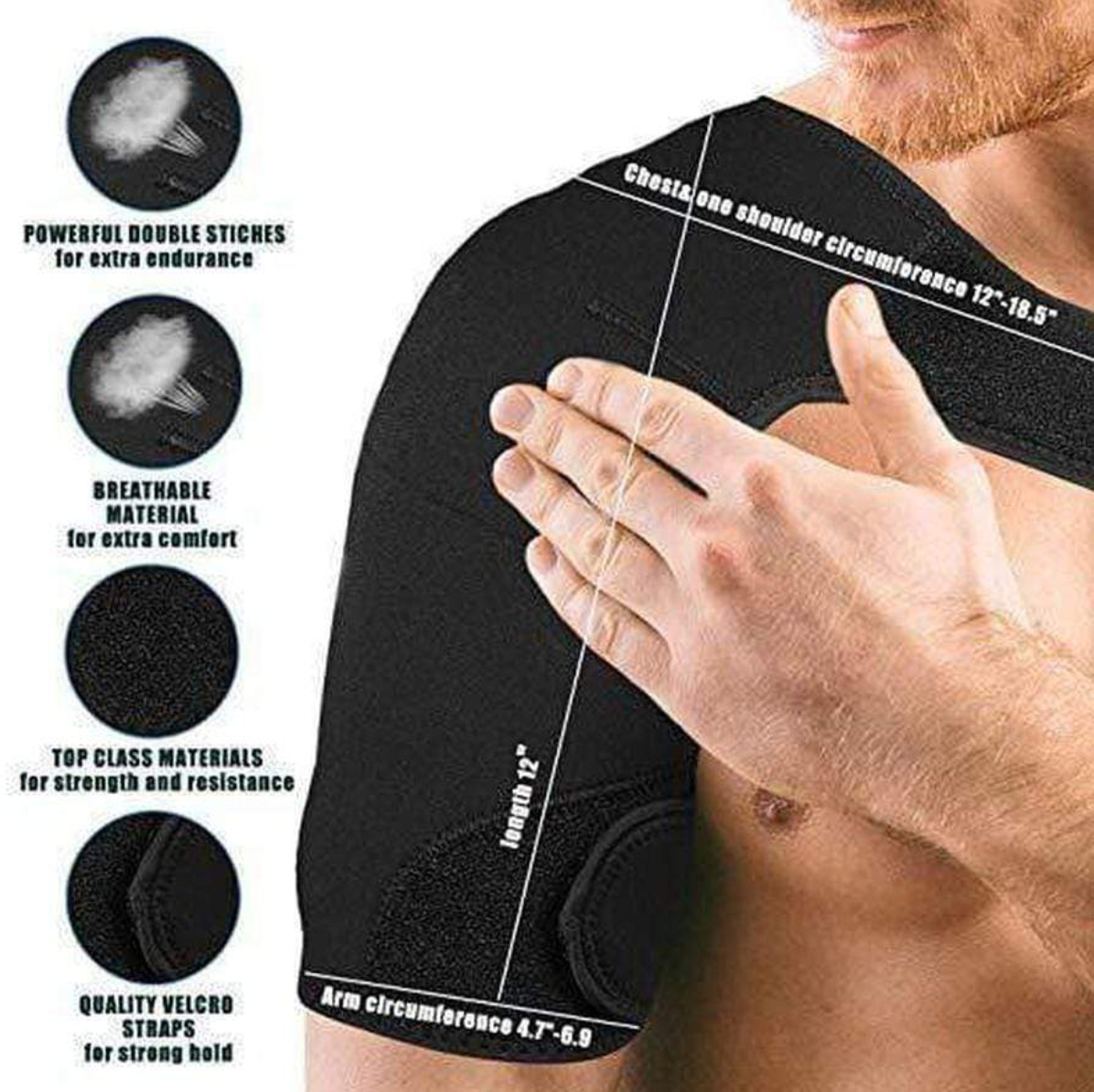 Soporte de hombro y pecho de compresión para mujer con correas