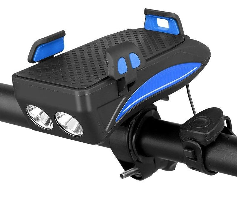 Soporte multifunción de móvil para bicicleta con luz y batería externa